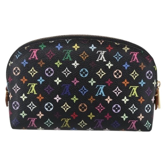 LOUIS VUITTON Multicolor Pochette Cosmetic Pouch Black M47355 LV Auth 146125 - Picture 2 of 15
